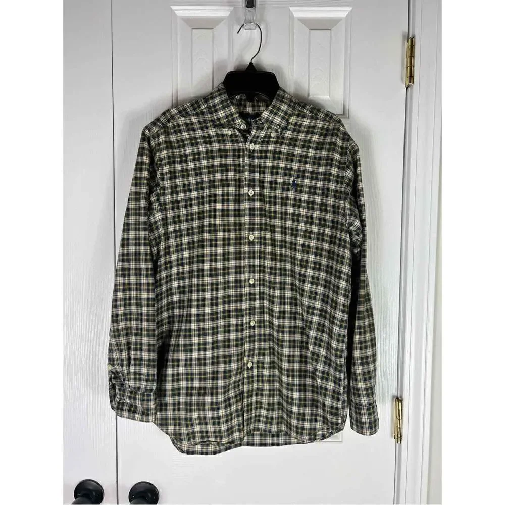Ralph Lauren Childs Plaid Button Down Shirt L 14/16